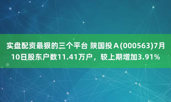 实盘配资最狠的三个平台 陕国投Ａ(000563)7月10日股东户数11.41万户，较上期增加3.91%